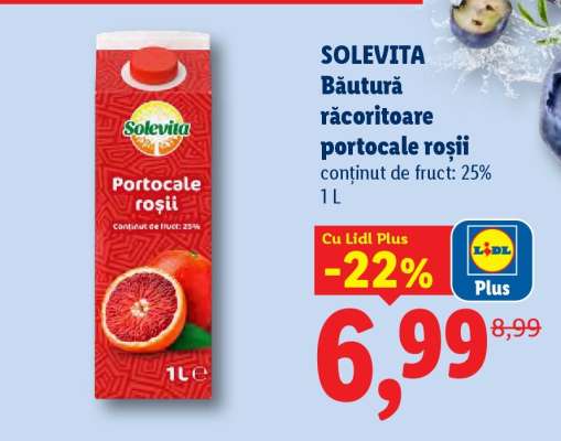 Solevita Băutură răcoritoare portocale roșii