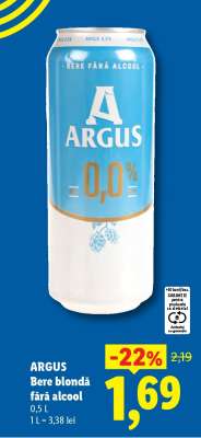 Argus Bere blondă fără alcool