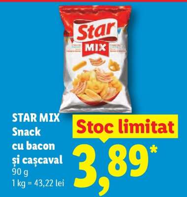 STAR MIX Snack cu bacon și cașcaval