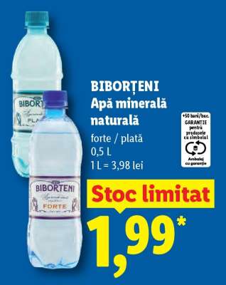 BIBORȚENI Apă minerală naturală