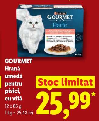 GOURMET Hrană umedă pentru pisici, cu vită