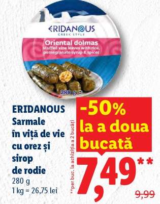 ERIDANOUS Sarmale în viță de vie cu orez și sirop de rodie