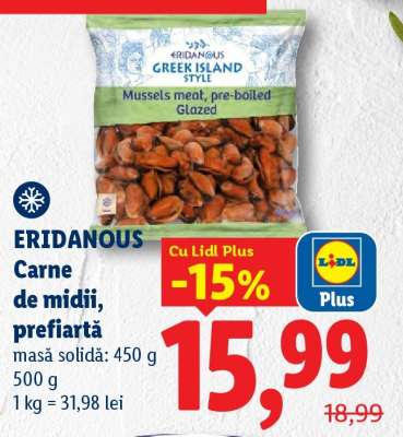 ERIDANOUS Carne de midii, prefiertă