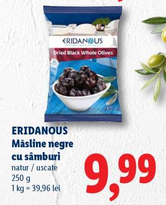 ERIDANOUS Măsline negre cu sâmburi