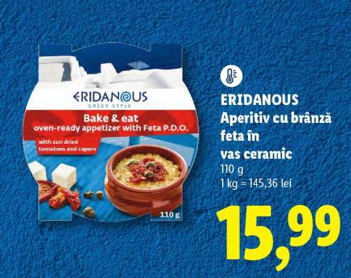 ERIDANOUS Aperitiv cu brânză feta în vas ceramic