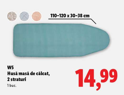 W5 Husă masă de călcat, 2 straturi