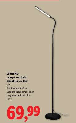 LIVARNO Lampă verticală dimabilă, cu LED