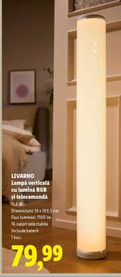 LIVARNO Lampă verticală cu lumină RGB și telecomandă