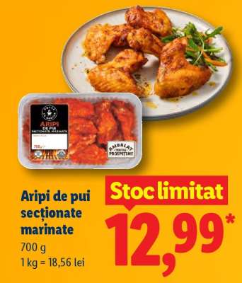 ARIPI DE PUI SECȚIONATE MARINATE