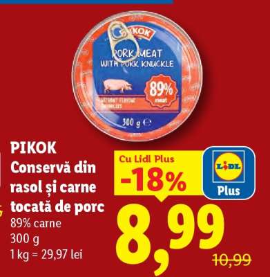 Pikok Conservă din rasol și carne tocată de porc