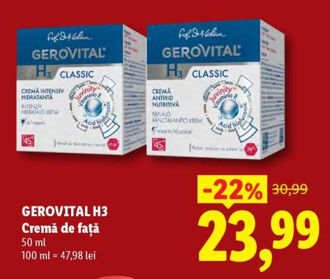 GEROVITAL H3 Cremă de față