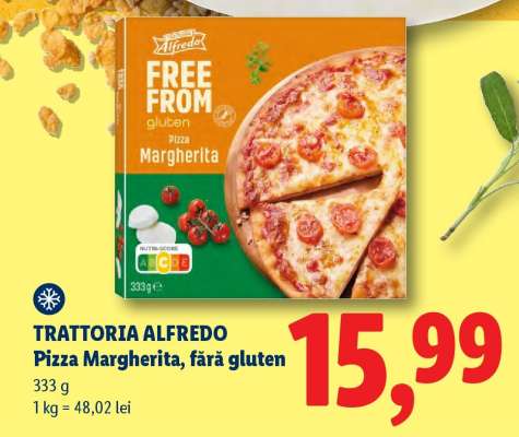 Trattoria Alfredo Pizza Margherita, fără gluten
