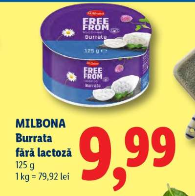 MILBONA Burrata fără lactoză