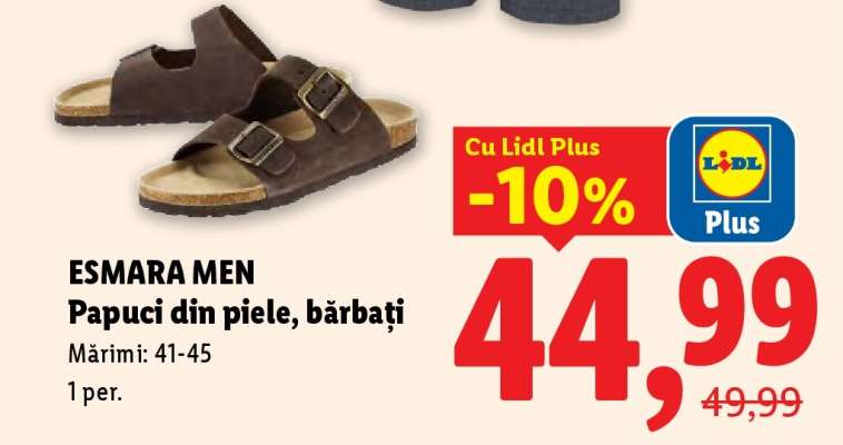 ESMARA MEN Papuci din piele, bărbați