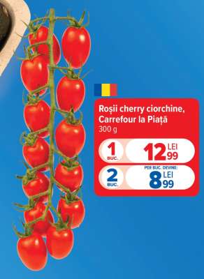 Roșii cherry ciorchine, Carrefour la Piață