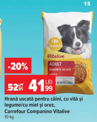 Hrană uscată pentru câini, Carrefour Companino Vitalive