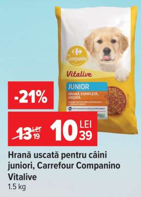 Hrană uscată pentru câini juniori, Carrefour Companino Vitalive