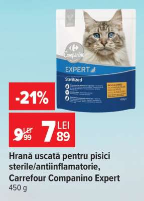 Hrană uscată pentru pisici sterile/antiinflamatorie, Carrefour Companino Expert