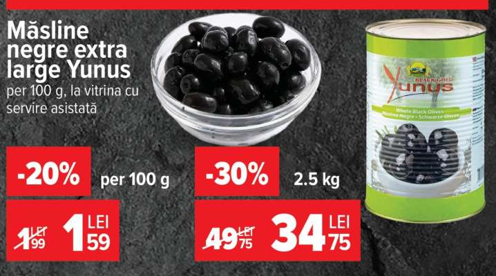 Măsline negre extra large Yunus