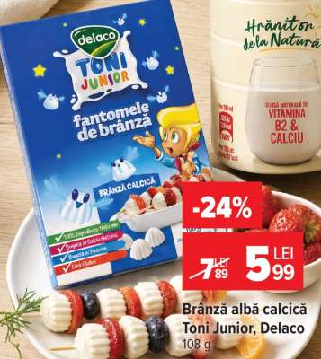 Brânză albă calcică Toni Junior Delaco