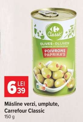 Măsline verzi, umplute, Carrefour Classic