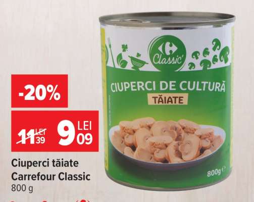 Ciuperci tăiate Carrefour Classic