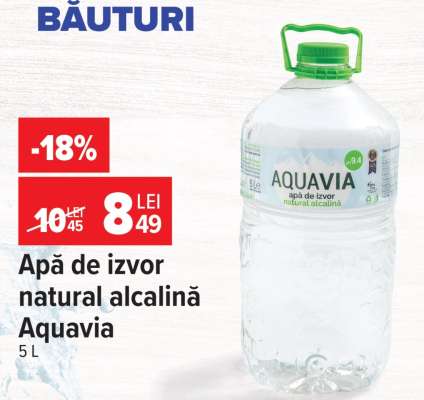 Apă de izvor natural alcalină Aquavia