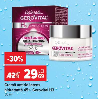 Cremă antirid intens hidratantă 45+, Gerovital H3