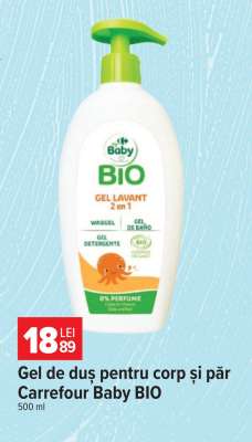 Gel de duș pentru corp și păr Carrefour Baby BIO