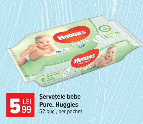 Șervețele bebe Pure, Huggies