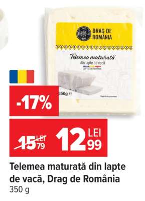 Telemea maturată din lapte de vacă, Drag de România