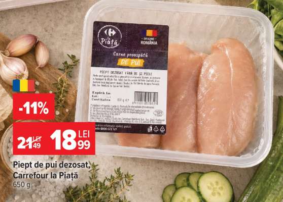 Piept de pui dezosat, Carrefour la Piață