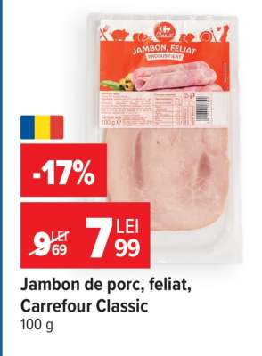 Jambon de porc, feliat, Carrefour Classic