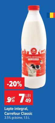 Lapte integral, Carrefour Classic