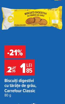 Biscuiți digestivi cu tărâțe de grâu, Carrefour Classic