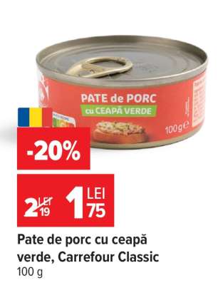 Pate de porc cu ceapă verde, Carrefour Classic