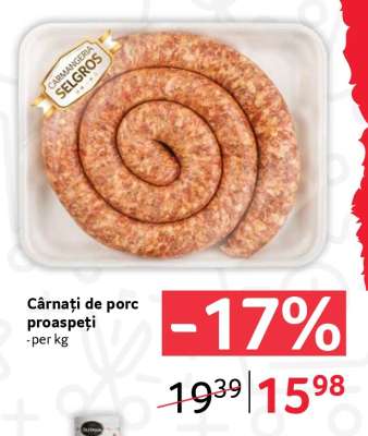 Cârnați de porc proaspeți