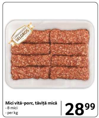 Mici vită–porc, tăviță mică