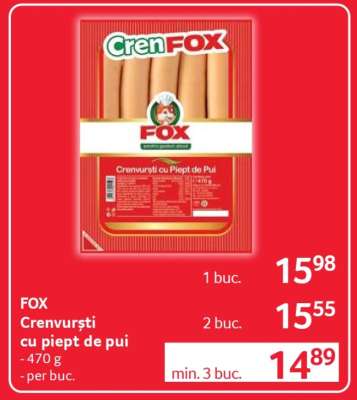 FOX Crenvurști cu piept de pui