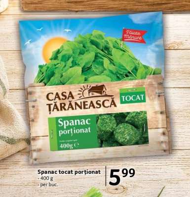 Spanac Tocat Porționat