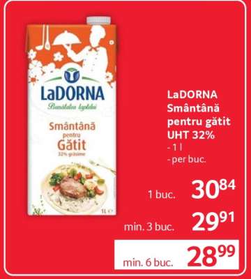 LaDORNA Smântână pentru gătit UHT 32%