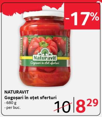 NATURAVIT Gogoșari în oțet sferturi