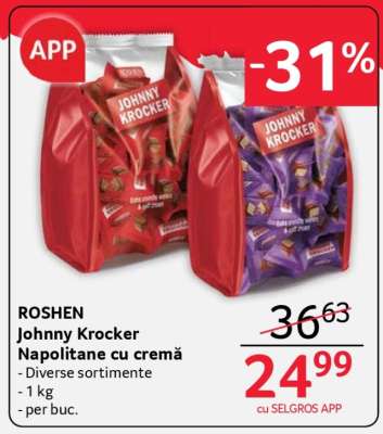 ROSHEN Johnny Krocker Napolitane cu cremă