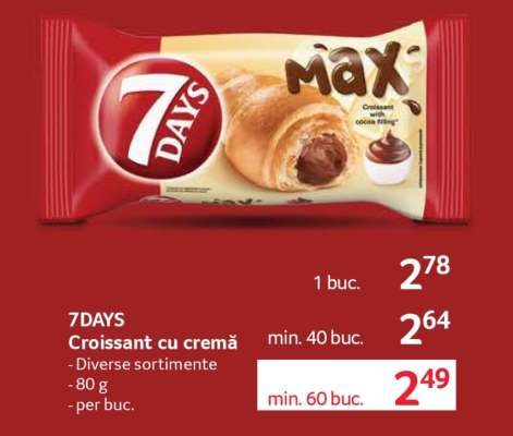 7DAYS Croissant cu cremă