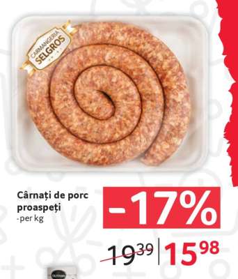 Cârnați de porc proaspeți