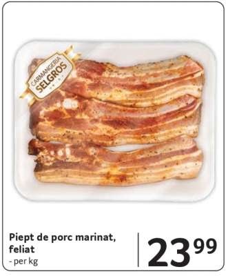 Piept de porc marinat, feliat