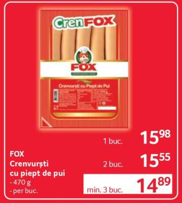 FOX Crenvurști cu piept de pui