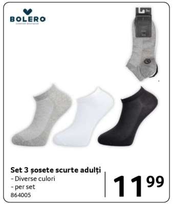 Set 3 șosete scurte adulți