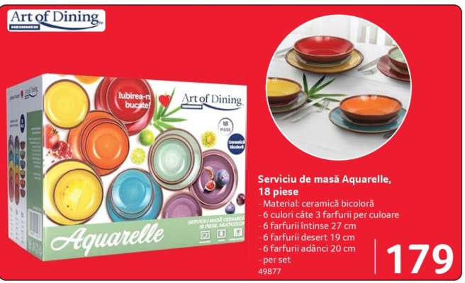 Serviciu de masă Aquarelle, 18 piese