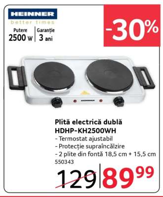 Plită electrică dublă HDHP-KH2500WH